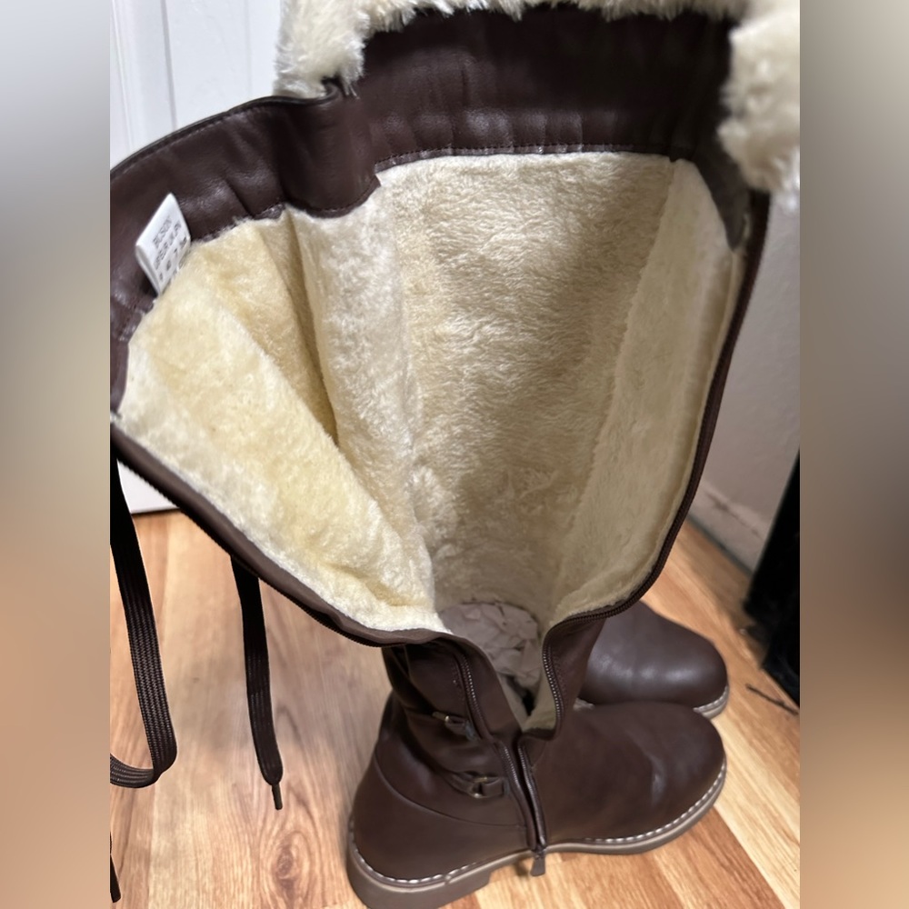 DREAM PAIRS Womens Knee High Warm Fur Winter Zip Boots - Picture 11 of 13